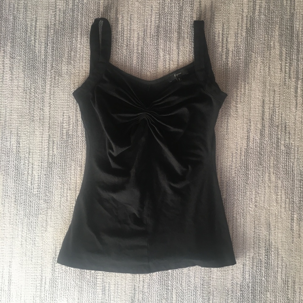 Express Black Ruched Front Tank Top
